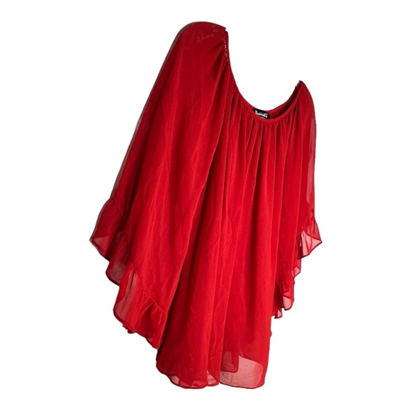 Basically Me Red Sheer Top - Picture 3 of 6